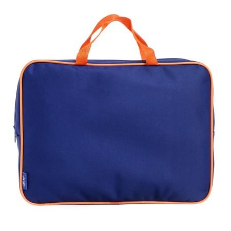 Folder with handles Textile A4, 350 x 265 x 80 mm, PMD 4-42, "Office", dark blue/orange (handle-hand)