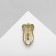 Brooch "Tooth", white color in gold