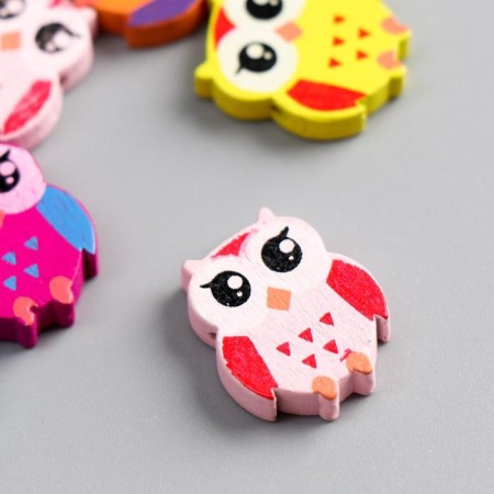 Beads for creativity tree "Bright owls" set of 15 pcs 2.1x1.8x0.5 cm-1