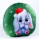 New Year's pillow round "Bunny in a hat", for the New Year