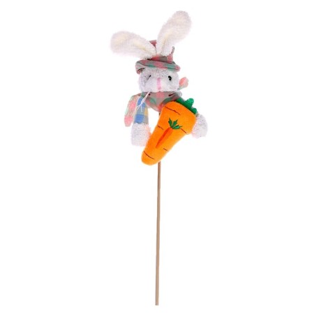 Soft toy-topper "Rabbit with carrots", species mix-2