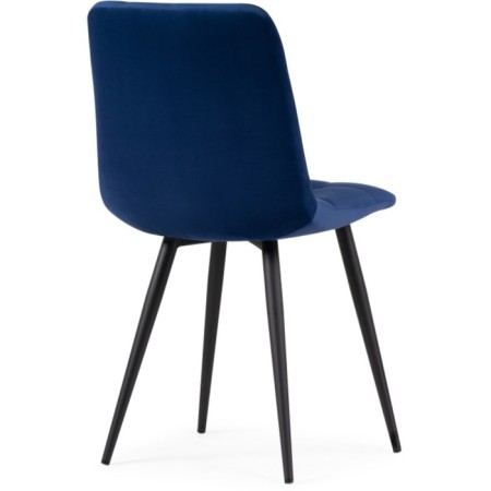 Stool on a metal frame chilli to metal/velor, black/blue 44x50x85 cm-3