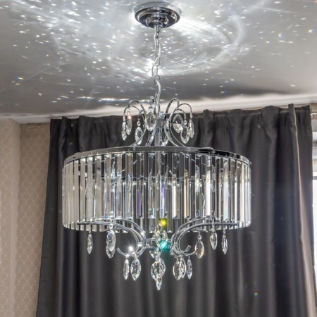 Suspended chandelier Citilux "Inga" CL335181, 59x58x120 cm, 8x60W, e14, gray color-15