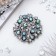 Galiotis brooch-column fireworks, green color in black silver
