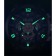 Men's watch, D-4.6 cm, with chronograph, 3 atm, luminous, black