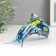 Souvenir glass "Dolphin multicolor" under the Muranian glass mix 8.5x12 cm