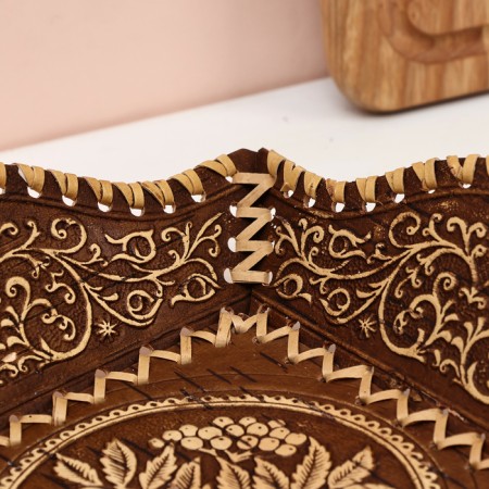 Square Bolshoi Bolshoi "Rybin", 23x23x7 cm, birch bark-2
