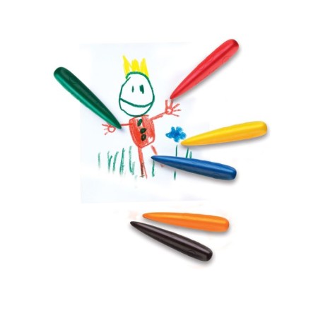Pencils wax 6 colors Faber-Castell, blister-3