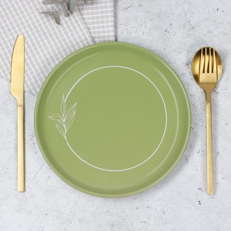 Ceramic plate "Olive", 19.6 cm, green color-1