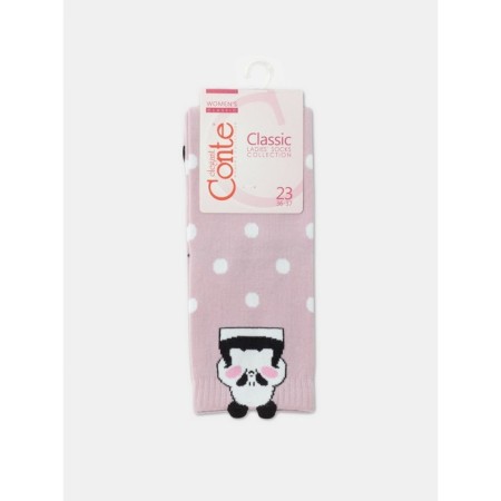 Women's socks with Pikot Conte Elegant Panda, size 23, color pink color-4