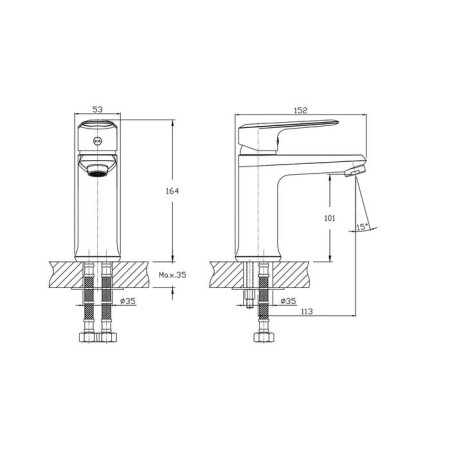Mixer for the rush disco di6935-11, single-leaf, chrome-1