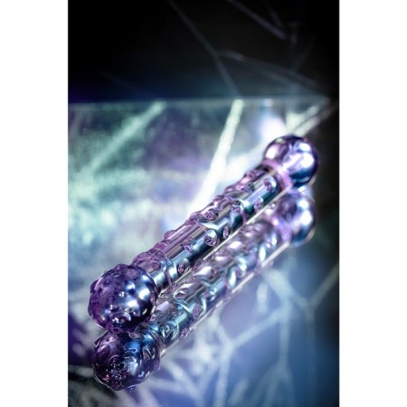 Sexus Glass bilateral phallimitator, glass, lilac, 19.5 cm-3