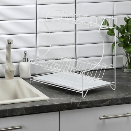 Dishes for dishes with a pallet 2-tier, table-mounted, 39.5 × 25 × 38 cm, white color-1