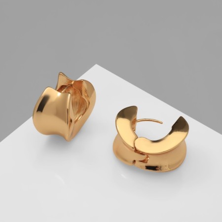 Earrings Metal "Accord" Circle Circle, Color Gold-1
