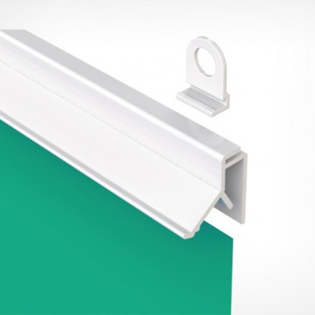 Plastic profile clicking for clicker posters length 600 mm, white color-2