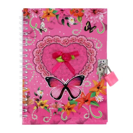 Notebook Gift Book on the lock, A6+, 50 sheets, line, "Butterfly", mix-1