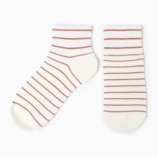 Women's socks, white with a coffee strip, size 36-40