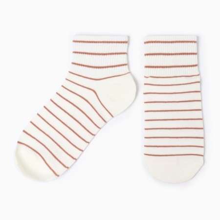 Women's socks, white with a coffee strip, size 36-40