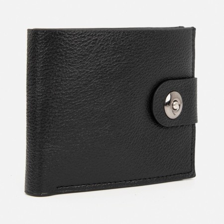 Male purse for magnet, department for bills, for maps, for coins, black color