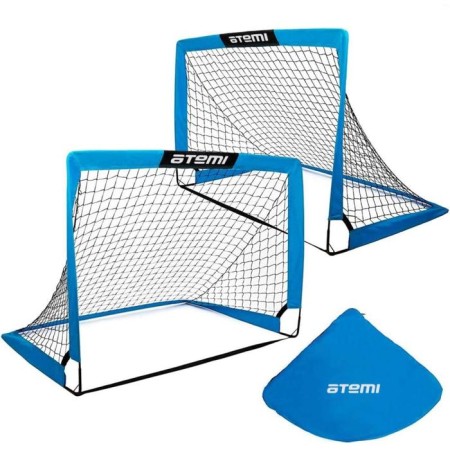 A set of folding football gates ATEMI APSG01, 120x90cm, Blue/White Color, 2 pcs