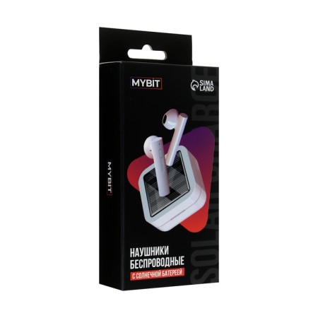 Wireless headphones Mybit VBT 1.18, TWS, inserts, BT5.0, 30/200 mAh, solar panel, white-7