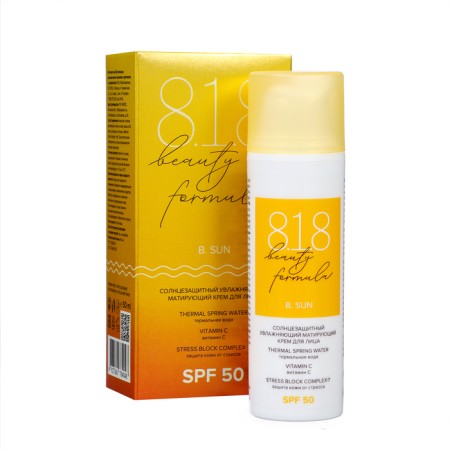 Sunglassing moisturizing matting face cream 818 Beauty Formula Estiqe SPF 50, 50 ml