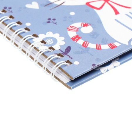 Gift notebook, 45 sheets, line, on the castle, on the crest, the cat white (13x13.5cm)-2