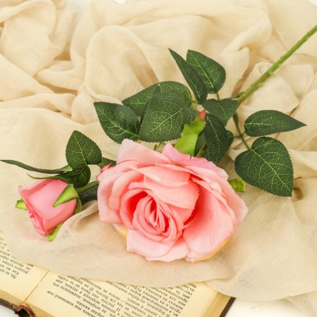 Artificial flowers "Double Eurydice" 10x46 cm, pink