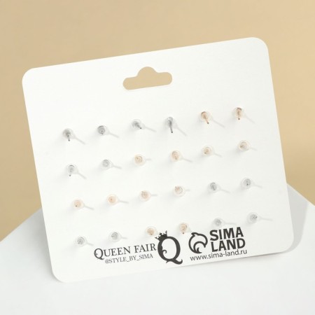 Pusets 12 pairs "Fantasy" of Bear and hearts, colored in gold-2