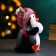 New Year's figure "Penguin with a snowball" in the right wing, 12x12x17cm