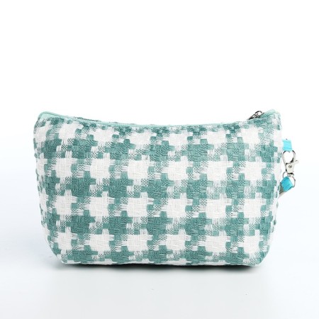 Cosmetic bag with lightning, white/green color-1
