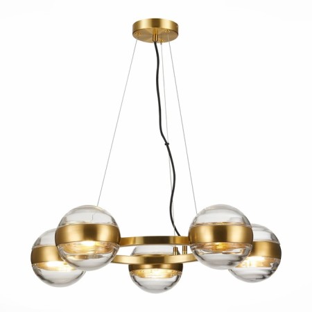 Suspension lamp ST LUCE. SL1156.303.05. Bala. 5x5 watts, G9, 60x60 cm, brass color-3