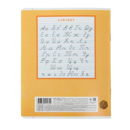 Notebook 12 sheets into a frequent scythe ruler "with a corner", covered cartoon cover, offset unit, mix-4