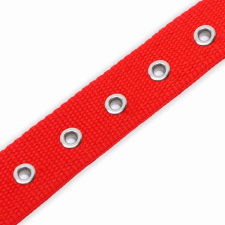 Two -layer collar with a swivel, 55 x 2.5 cm, polyester, red-7