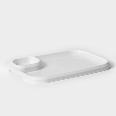 A barbecue dish with a saucer 30.3 × 21 × 2.5 cm, white color-1