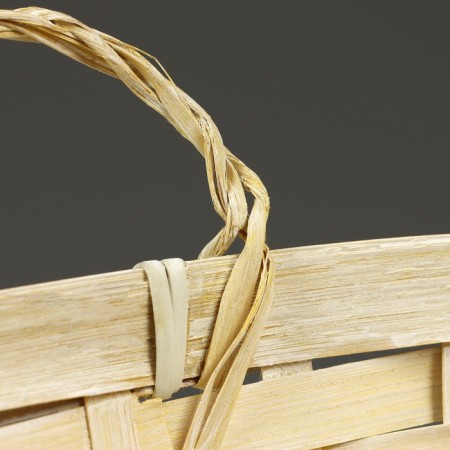 Wicker basket, d26 x 13 x 11 cm, yellow, bamboo-3