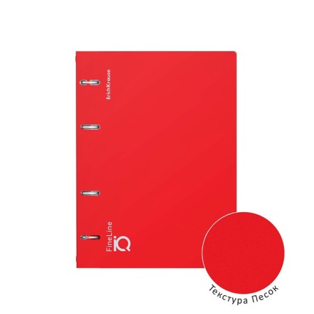Notebook on rings A5 100 sheets of Erichkrause IQ Fineline Classic Plastic Cover Red, OFSET 80 g/m², White is 100% mix-3
