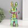 Souvenir Ceramics "Fashion Bunny" Green Chameleon 7x9.5x22 cm