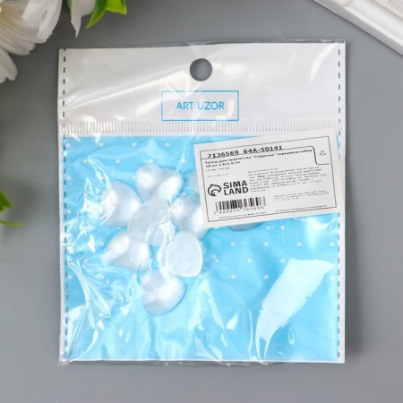 Tops for creativity plastic "Hearts" mother of pearl set 10 pcs 1.6x1.6 cm-3