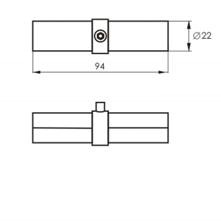 Extension cord R-10A with a ring f25 mm, chrome-1