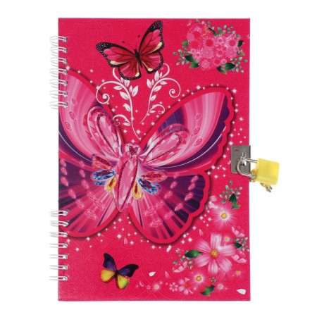Notebook Gift Book on a lock, A5, 50 sheets, line, "Butterfly", mix-1