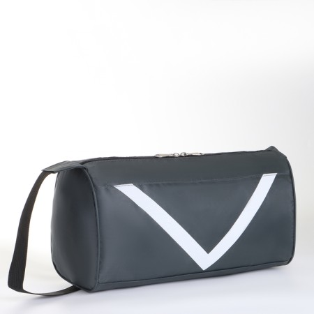 Sports bag with lightning, long belt, gray color