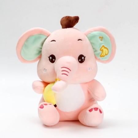 Soft toy "Elephant with a banana", Mix color