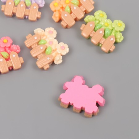 Decor for creativity plastic "Chamomile after a fence" set 6 pcs 2.5x2x1 cm-2