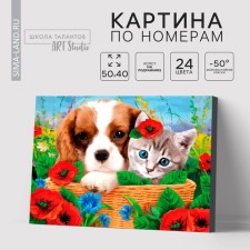 Picture on numbers on a canvas with a subframe 