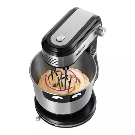 Mixer KitFort KT-3481, stationary, 300 watts, 3 l, 6 speeds, silver-2