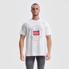 Футболка мужская, цвет молочный/принт МИКС, размер 52 (2XL)