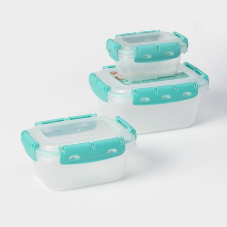 A set of food airtight containers, 3 pcs: 380 ml, 0.8 l, 1.5 liters-1