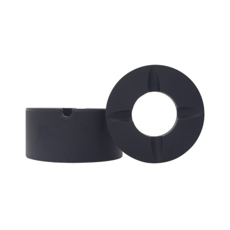 Silicone ashtray, with a lid, round, 8.3 x 4 cm, black-4