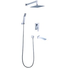 Bath mixer and shower Lemark Contest LM5822CW, built -in, chromium color, white